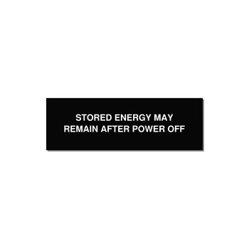 3.0x1.0" Safety Label - STO — 3x1" White on Black, Adhesive