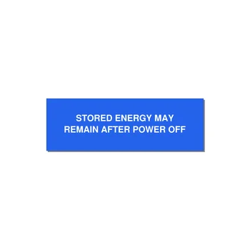 3.0x1.0" Safety Label - STO — 3x1" White on Blue, Holes