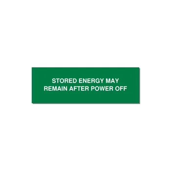 3.0x1.0" Safety Label - STO — 3x1" White on Green, Holes