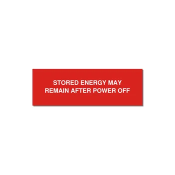 3.0x1.0" Safety Label - STO — 3x1" White on Red, Adhesive