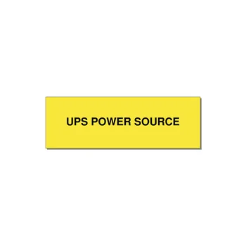 3.0x1.0" Safety Label - UPS POWER SOURCE — 3x1" Black on Yellow, Holes