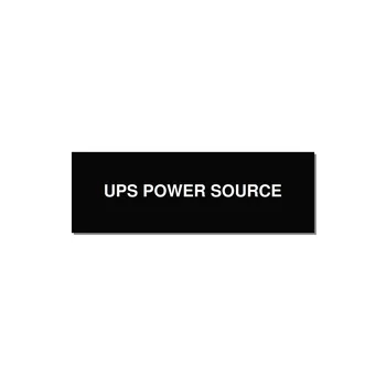 3.0x1.0" Safety Label - UPS POWER SOURCE — 3x1" White on Black, Holes