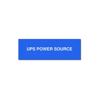 3.0x1.0" Safety Label - UPS POWER SOURCE — 3x1" White on Blue, Holes