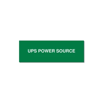 3.0x1.0" Safety Label - UPS POWER SOURCE — 3x1" White on Green, Adhesive