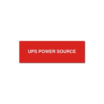 3.0x1.0" Safety Label - UPS POWER SOURCE — 3x1" White on Red, Holes