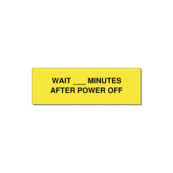 3.0x1.0" Safety Label - WAIT ___ MINUTES AFTER PO — 3x1" Black on Yellow, Adhesive