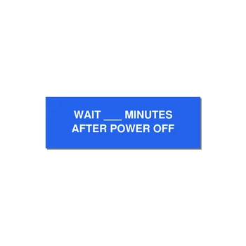 3.0x1.0" Safety Label - WAIT ___ MINUTES AFTER PO — 3x1" White on Blue, Holes
