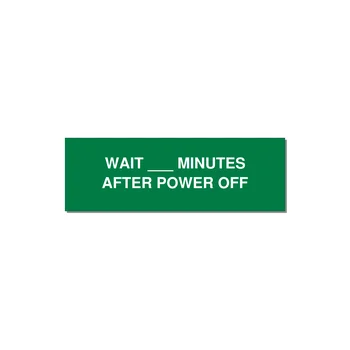 3.0x1.0" Safety Label - WAIT ___ MINUTES AFTER PO — 3x1" White on Green, Holes