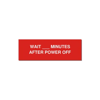 3.0x1.0" Safety Label - WAIT ___ MINUTES AFTER PO — 3x1" White on Red, Adhesive