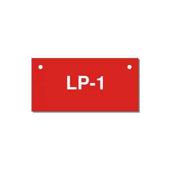 3.0x1.5" Safety Label - LP-1 — 3x1.5" White on Red, Holes