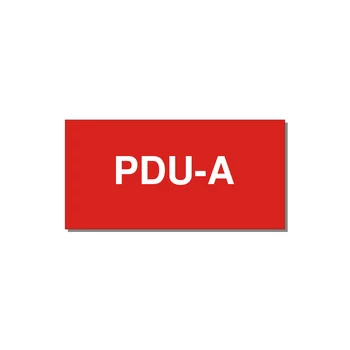 3.0x1.5" Safety Label - PDU-A — 3x1.5" White on Red, Adhesive