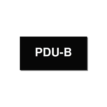 3.0x1.5" Safety Label - PDU-B — 3x1.5" White on Black, Adhesive