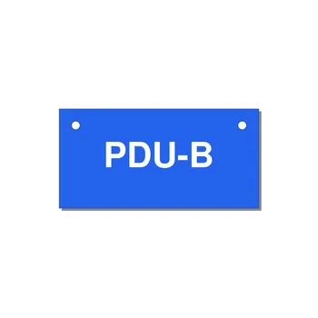 3.0x1.5" Safety Label - PDU-B — 3x1.5" White on Blue, Holes