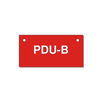 3.0x1.5" Safety Label - PDU-B — 3x1.5" White on Red, Holes