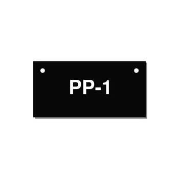 3.0x1.5" Safety Label - PP-1 — 3x1.5" White on Black, Holes