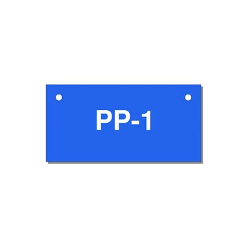 3.0x1.5" Safety Label - PP-1 — 3x1.5" White on Blue, Holes