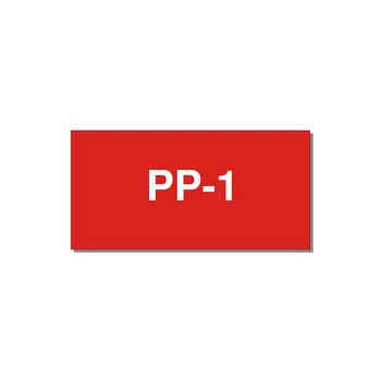 3.0x1.5" Safety Label - PP-1 — 3x1.5" White on Red, Adhesive