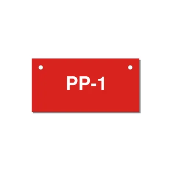 3.0x1.5" Safety Label - PP-1 — 3x1.5" White on Red, Holes