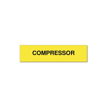 4.0x1.0" Safety Label - COMPRESSOR — 4x1" Black on Yellow, Adhesive