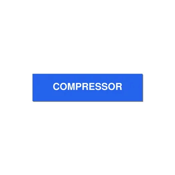 4.0x1.0" Safety Label - COMPRESSOR — 4x1" White on Blue, Holes