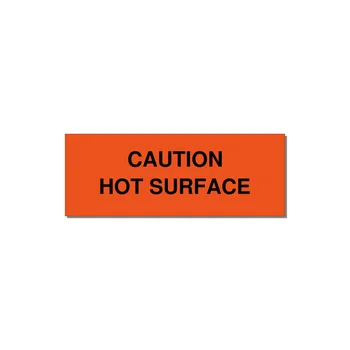 4.0x1.5" Caution Safety Label - CAUTION HOT SURFACE — 4x1.5" Black on Orange, Adhesive