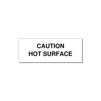 4.0x1.5" Caution Safety Label - CAUTION HOT SURFACE — 4x1.5" Black on White, Adhesive