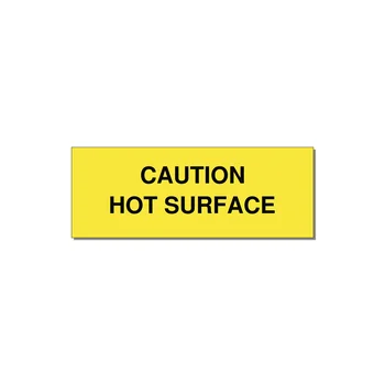 4.0x1.5" Caution Safety Label - CAUTION HOT SURFACE — 4x1.5" Black on Yellow, Adhesive