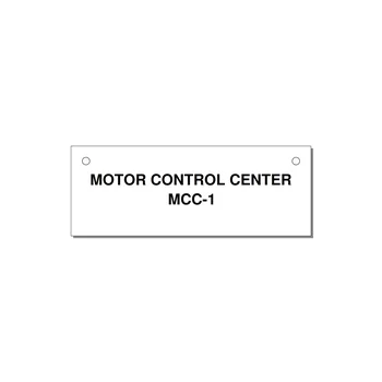 4.0x1.5" Motor Control Label - MOTOR CONTROL CENTER MCC — 4x1.5" Black on White, Holes