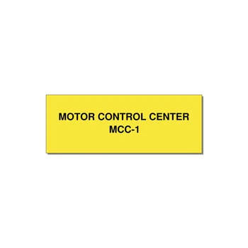 4.0x1.5" Motor Control Label - MOTOR CONTROL CENTER MCC — 4x1.5" Black on Yellow, Adhesive