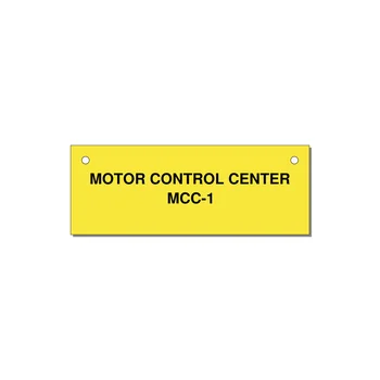 4.0x1.5" Motor Control Label - MOTOR CONTROL CENTER MCC — 4x1.5" Black on Yellow, Holes