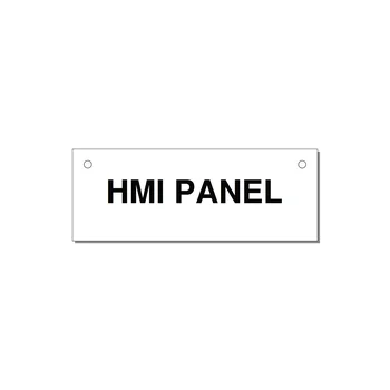4.0x1.5" Panel Identification Label - HMI PANEL — 4x1.5" Black on White, Holes