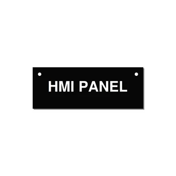 4.0x1.5" Panel Identification Label - HMI PANEL — 4x1.5" White on Black, Holes