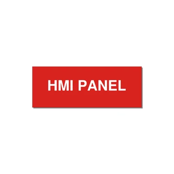 4.0x1.5" Panel Identification Label - HMI PANEL — 4x1.5" White on Red, Adhesive