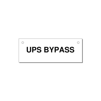 4.0x1.5" Safety Label - UPS BYPASS — 4x1.5" Black on White, Holes