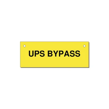 4.0x1.5" Safety Label - UPS BYPASS — 4x1.5" Black on Yellow, Holes
