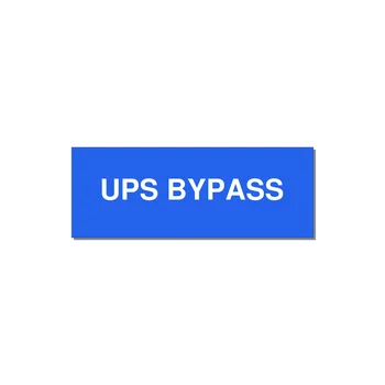 4.0x1.5" Safety Label - UPS BYPASS — 4x1.5" White on Blue, Adhesive