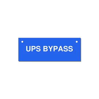 4.0x1.5" Safety Label - UPS BYPASS — 4x1.5" White on Blue, Holes