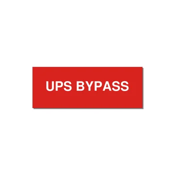 4.0x1.5" Safety Label - UPS BYPASS — 4x1.5" White on Red, Adhesive