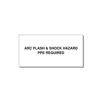 4.0x2.0" Arc Flash Safety Label - ARC FLASH & SHOCK HAZARD — 4x2" Black on White, Adhesive