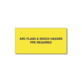 4.0x2.0" Arc Flash Safety Label - ARC FLASH & SHOCK HAZARD — 4x2" Black on Yellow, Adhesive