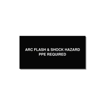4.0x2.0" Arc Flash Safety Label - ARC FLASH & SHOCK HAZARD — 4x2" White on Black, Adhesive