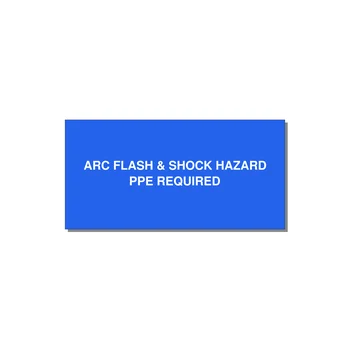 4.0x2.0" Arc Flash Safety Label - ARC FLASH & SHOCK HAZARD — 4x2" White on Blue, Adhesive