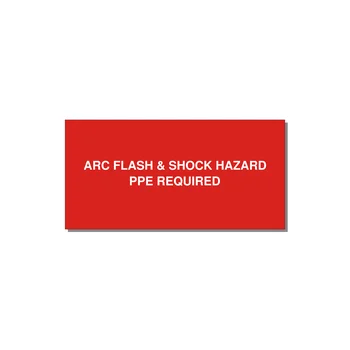 4.0x2.0" Arc Flash Safety Label - ARC FLASH & SHOCK HAZARD — 4x2" White on Red, Adhesive