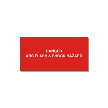 4.0x2.0" Arc Flash Safety Label - DANGER ARC FLASH & SHOCK — 4x2" White on Red, Adhesive