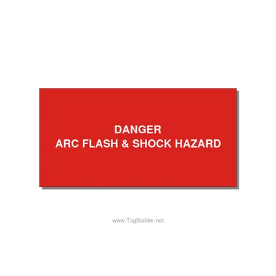 4.0x2.0" Arc Flash Safety Label - DANGER ARC FLASH & SHOCK , White/Red, Adhesive thumbnail