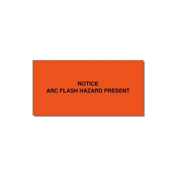 4.0x2.0" Arc Flash Safety Label - NOTICE ARC FLASH HAZARD P — 4x2" Black on Orange, Adhesive
