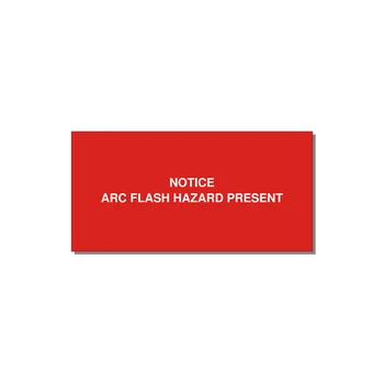 4.0x2.0" Arc Flash Safety Label - NOTICE ARC FLASH HAZARD P — 4x2" White on Red, Adhesive