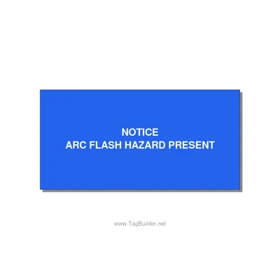 4.0x2.0" Arc Flash Safety Label - NOTICE ARC FLASH HAZARD P, White/Blue, Adhesiv thumbnail