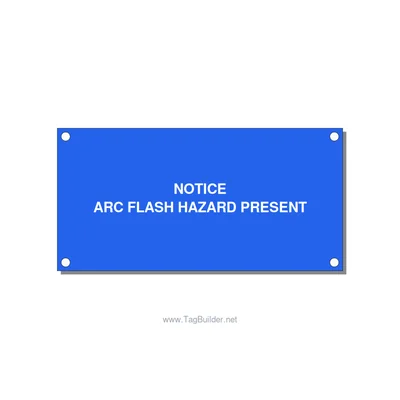 4.0x2.0" Arc Flash Safety Label - NOTICE ARC FLASH HAZARD P, White/Blue, Holes thumbnail