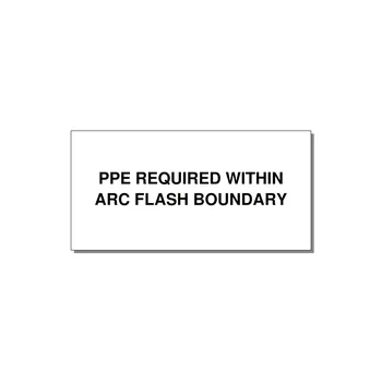 4.0x2.0" Arc Flash Safety Label - PPE REQUI — 4x2" Black on White, Adhesive